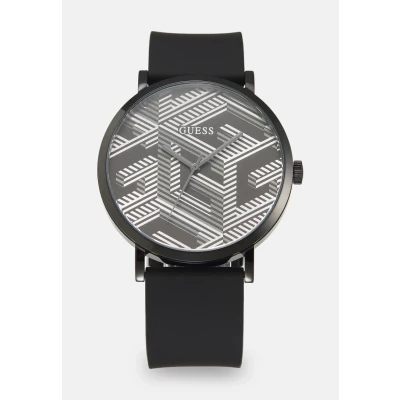 Afbeelding van Guess Bossed Horloge, Heren, Maat: One Size, Grey/black