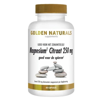 Afbeelding van Golden Naturals Magnesium Citraat 250mg Capsules