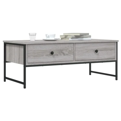 Afbeelding van Salontafel 101x49x39,5 cm bewerkt hout grijs sonoma eikenkleur