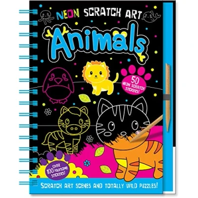 Afbeelding van Neon Scratch Art Animals