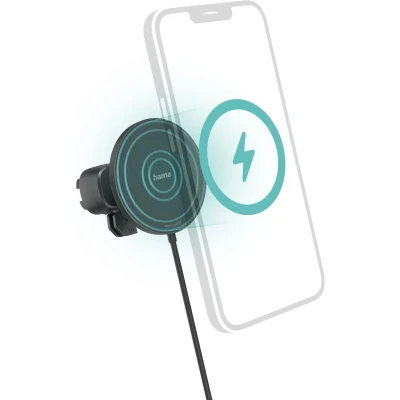 Afbeelding van Hama Auto GSM oplader MagCharge Car FC15, draadloos voor iPhone, zwart