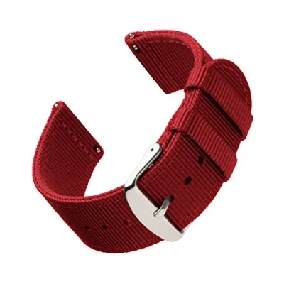 Afbeelding van Archer Watch Straps Vervangende Quick Release Horlogebanden van Hoogwaardig Nylon voor Dames en Heren, Horloges Smartwatches (Rood, 22mm)