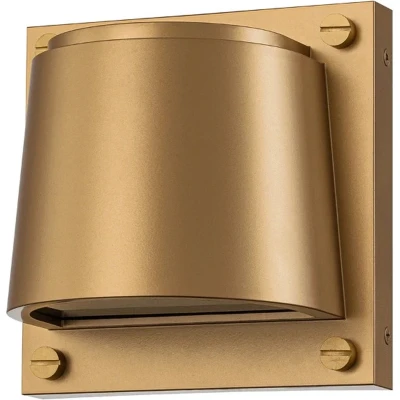 Afbeelding van Hinkley LED Wand Buitenlamp Scout 8W 3000K 560Lm 30 IP44 Dimbaar Painted Heritage Brass
