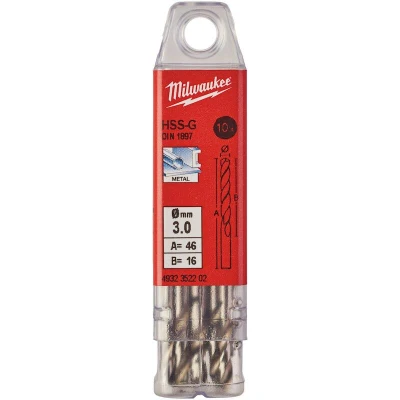 Afbeelding van MILWAUKEE 4932352202 HSS G metaalboor kort DIN 1897 3x46mm (10 st.)