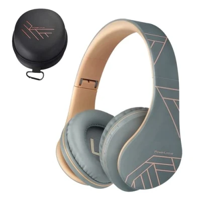 Afbeelding van PowerLocus P2 Draadloze Over Ear Koptelefoon Inklapbaar Bluetooth Hoofdtelefoon Met microfoon Headphone Micro SD mode Incl. Carry Case Asphalt Grey