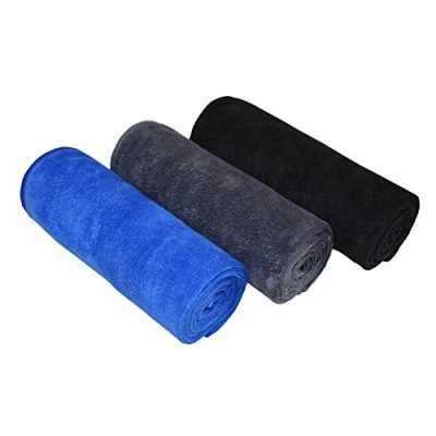 Afbeelding van MAYOUTH Microvezel sporthanddoeken sneldrogende en absorberende gymhanddoek workout zweethanddoeken voor sportschool, yoga, camping, 3 stuks 40 cm x 80 (zwart/donkerblauw+grijs, stuks, cm)
