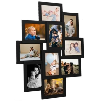 Afbeelding van Fotolijst voor 10x(13x18 cm) foto MDF zwart