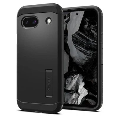 Afbeelding van Spigen Tough Armor Hoesje Geschikt voor Google Pixel 8a Back Cover met Kickstand Zwart