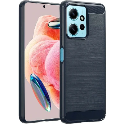 Afbeelding van imoshion Hoesje Geschikt voor Xiaomi Redmi Note 12 (4G) Siliconen Brushed Backcover Donkerblauw