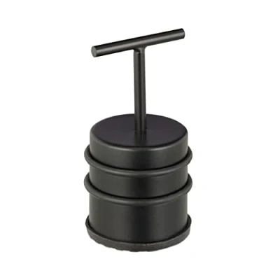 Afbeelding van Relaxdays deurstopper rvs deurbuffer deurstop rond deurvastvastzetter rubber zwart