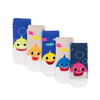 Afbeelding van Baby Shark 5 paar sokken voor peuters, crèmeblauw, familie song schoenen, Blauw