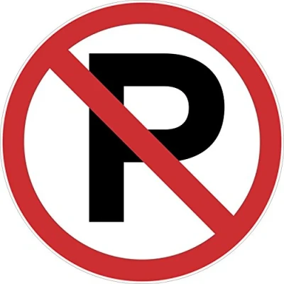 Afbeelding van Sticker &quot;Parken verboten, Parkverboten, Parkverbot&quot;, Ø 20 cm, art. hin_215, waarschuwing, parkeerverboden, voertuigen
