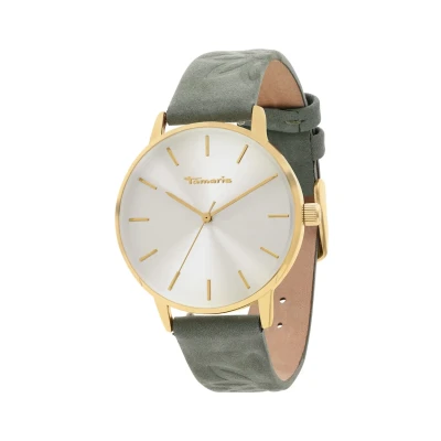 Afbeelding van Tamaris Stamped Flowers Horloge, Dames, Maat: One Size, Grün