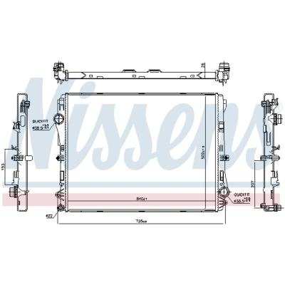 Afbeelding van NISSENS 606301 Radiateur Aluminium 640 502 26 Koelribben gesoldeerd