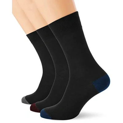Image de DIM Homme Coton Style Mix &amp; Match Confort et Respirabilité x3 Chaussettes, Trio Noir/Bleu Cobalt, 39 42