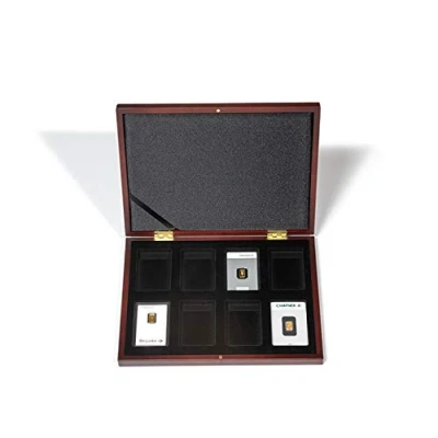 Afbeelding van Leuchtturm Leuchtturm, Munten box, Volterra voor Coin cards/Goudbaar blisters 54x86 mm. (8 st.) Mahoniekleur afm: 305x245x30 per st.