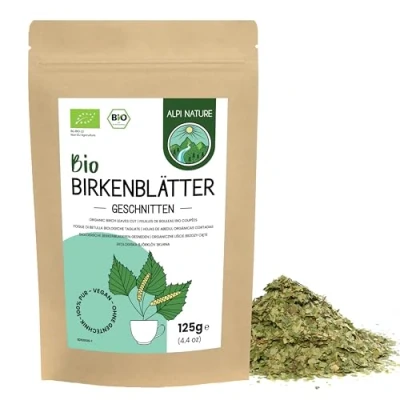 Afbeelding van Biologische berkenbladeren, 125 g, van Alpi Nature, losse bladthee, gedroogde berkenboombladeren voor de bereiding berkenthee, berkenbladthee en kruidenthee