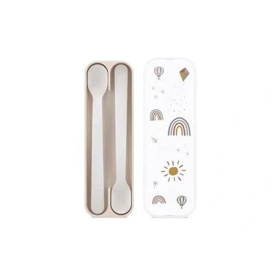 Afbeelding van Mepal Mio babylepel Set van 2 Lange steel Kinderservies Sunshine &amp; Rainbow