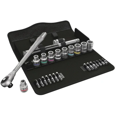 Afbeelding van Wera 05004080001 Zyklop Metal Ratelset met doorsteekvierkant 1/2&quot;