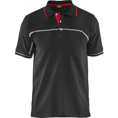 Afbeelding van Blaklader poloshirt pique 3389 1050 zwart/rood mt XL