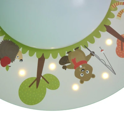 Afbeelding van Plafondlamp grappige bosdieren, 1 lamp, 20 LEDs