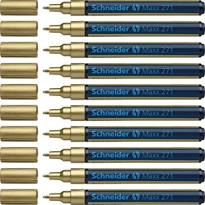 Afbeelding van lakmarker Schneider Maxx 271 1 2 mm goud doos met 10 stuks