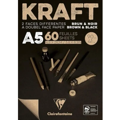 Afbeelding van Clairefontaine Kraft Papier A5 14.8 x 21 cm 90 g/m2 60 Sheets