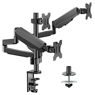 Afbeelding van EV006 monitorbeugel voor 13 27 inch schermen tot 8 kg met VESA 75/100, gasveer 3 monitorhouder, kantelbare, draaibare, in hoogte verstelbare monitorarm
