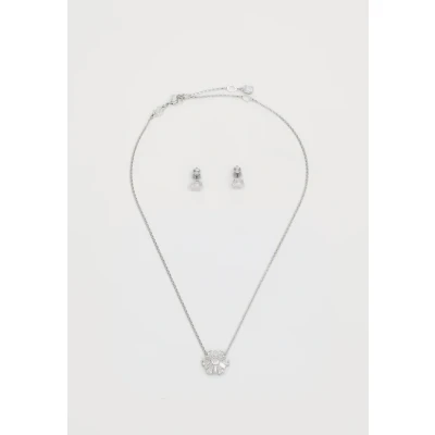 Afbeelding van Swarovski dames Idyllia set van ketting en oorknopjes in de kleur Zilver