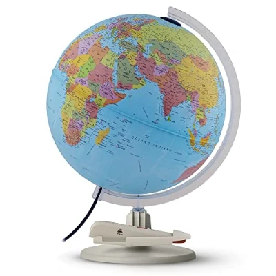 Afbeelding van Tecnodidattica Parlamondo Interactieve wereldkaart voor het leren van kinderen, educatieve met sprekende pen in 6 talen, diameter 30 cm