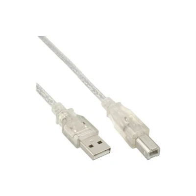 Image de InLine Câble USB (M) pour type B 3 m blanc transparent