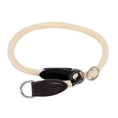 Afbeelding van Hondenhalsband, retrieverhalsband, dressuurhalsband, lengte 30 cm, beige
