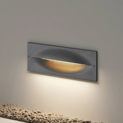 Afbeelding van Lucande LED wand inbouwlamp Zandro, 25 cm, antraciet, IP65