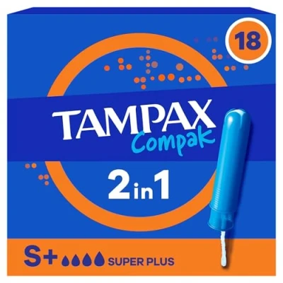 Afbeelding van Tampax Compak Super Plus Tampons 18 stuks