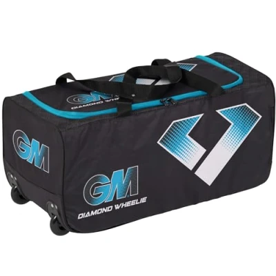 Afbeelding van Gunn &amp; Moore GM Diamond Wheelie cricket draagtas Ben Stokes BS55 goedgekeurde serie eenvoudige toegang dubbele ritssluiting volume 67 liter duurzaam polyester 600 denier
