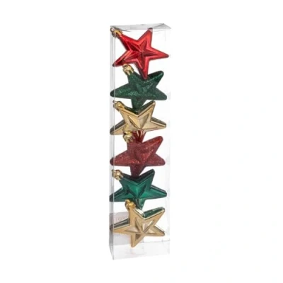 Afbeelding van Kerstversiering, plastic sterren, 6 stuks.