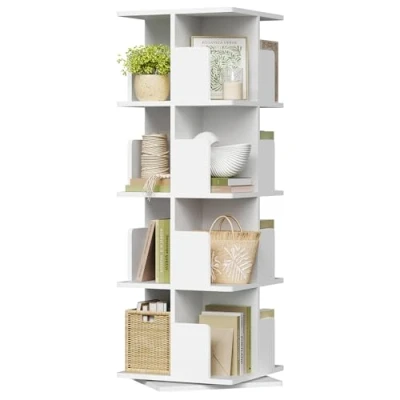 Afbeelding van EUGAD 0040SHG Boekenrek 360 draaibaar met 4 niveaus MDF 40 x 129 cm wit