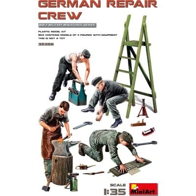Afbeelding van 1:35 MiniArt 35358 German Repair Crew WWII Plastic Modelbouwpakket