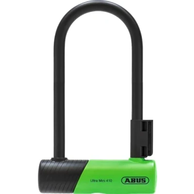 Afbeelding van ABUS 410K Ultra U slot voor fiets en elektrische scooter, robuust met praktische houder het vervoer op de fiets, fietsaccessoires, variant 150HB180, groen