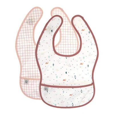 Image de Lässig Bébé Bavoir Set 2 pcs. avec protection anti chute hydrofuge/EVA Bib Garden Explorer Schnecke