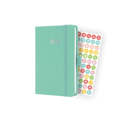 Afbeelding van Sigel agenda 2024 Jolie Feel A6 hardcover 7 dagen / 2 pagina&#039;s mighty mint SI J4408