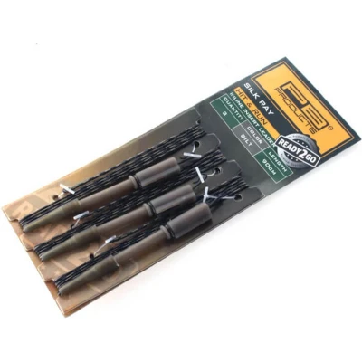 Afbeelding van PB Products Ready2Go Silk Ray Hit &amp; Run Inline Insert Leader Gravel 90cm (3 stuks) Leaders