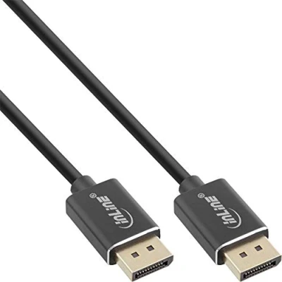 Afbeelding van Dunne premium DisplayPort kabel versie 1.4 (5K/8K 60Hz) / zwart 1,5 meter