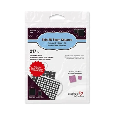 Afbeelding van Scrapbook Adhesives Thin 3D Foam Squares Black Mix (217pcs) (01617)
