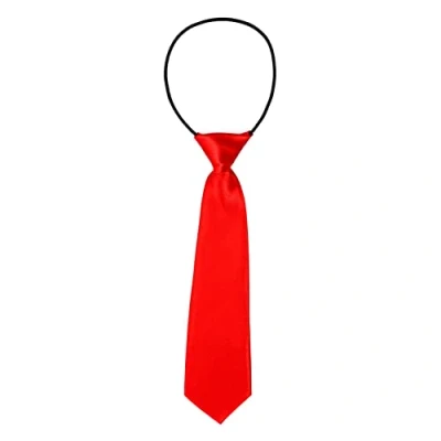 Afbeelding van DonDon Stropdas voor jongens, kinderen, glanzend, elastisch zijdeeffect, Rood