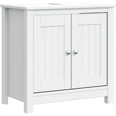 Afbeelding van vidaXL Wastafelkast BERG 60x34x59 cm massief grenenhout wit
