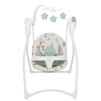 Afbeelding van Graco Lovin&#039; Hug Schommel met 6 schommelsnelheden, muziek, 4 hellingsposities, opvouwbaar voor opslag, geschikt vanaf de geboorte tot ca. 9 maanden (0 kg) Up &amp; Away modus