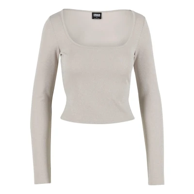 Afbeelding van Urban Classics Square NECK Longsleeve, Dames, Maat: 5XL, Whitesand
