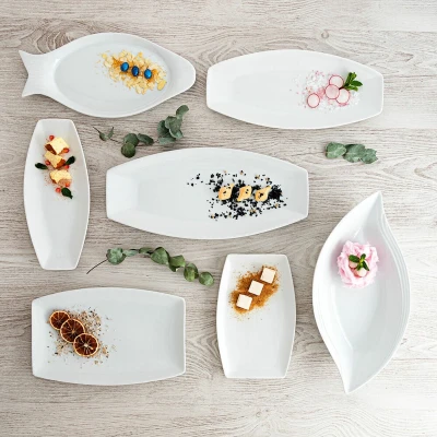 Afbeelding van Serveerschaal Quid Gastro Keramisch Wit (30,5 x 19,5 2,5 cm) (Pack 4x)