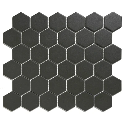 Afbeelding van The Mosaic Factory London Hexagon Black 5,1x5,9 cm